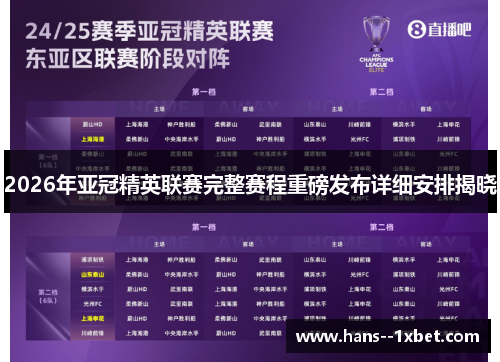 2026年亚冠精英联赛完整赛程重磅发布详细安排揭晓
